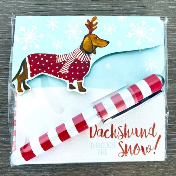 🎅 Dachshund Holiday Notepad Memo Set - Picture 8 of 8